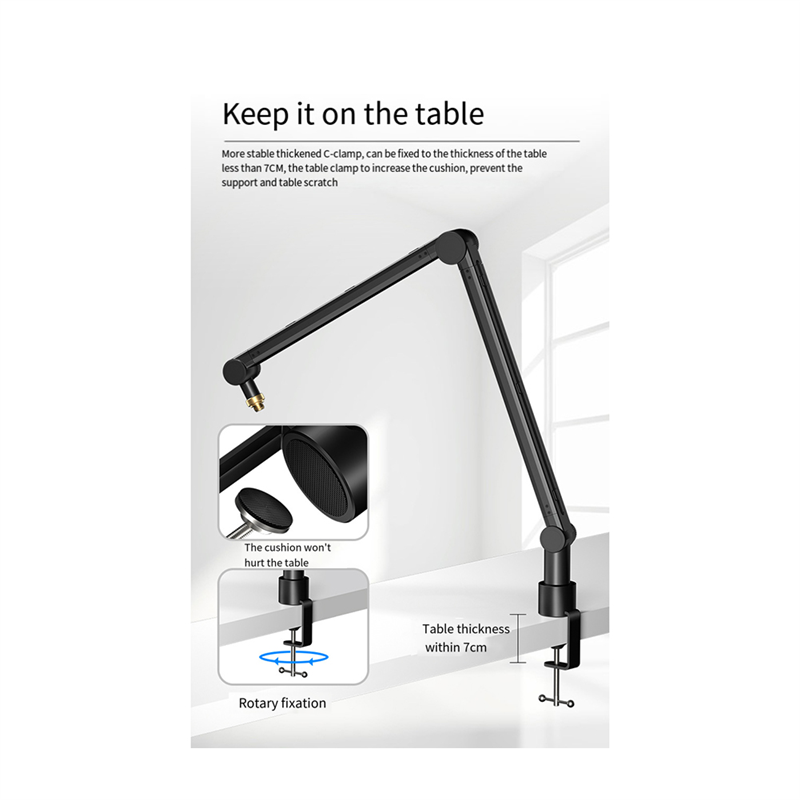حامل ميكروفون قابل للتعديل 360 - مراجعة Microphone Arm Boom وسعره