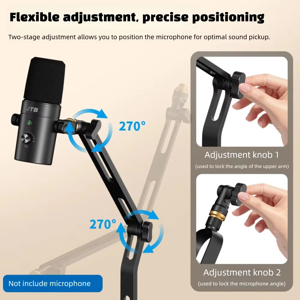 حامل ميكروفون مكتبي قابل للطي  - مراجعة Microphone Arm Boom وسعره