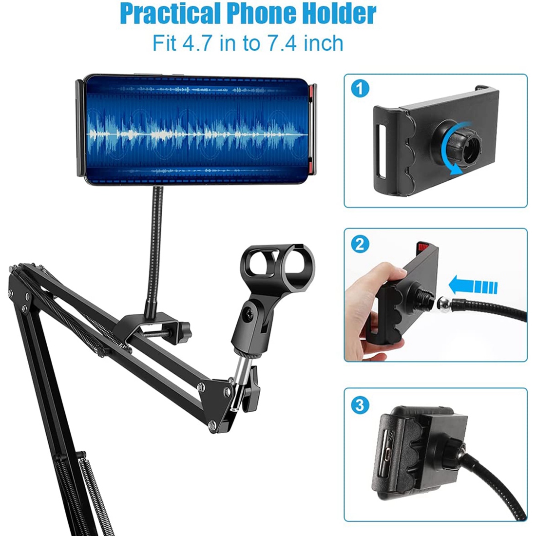 NALFI-حامل ميكروفون، ذراع مقص  - مراجعة Microphone Arm Boom وسعره