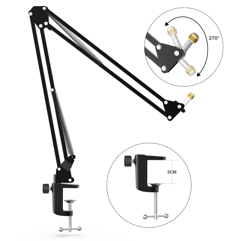 حامل ذراع مقص للميكروفون قابل  - مراجعة Microphone Arm Boom وسعره