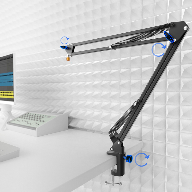 حامل ذراع مقص للميكروفون قابل  - مراجعة Microphone Arm Boom وسعره